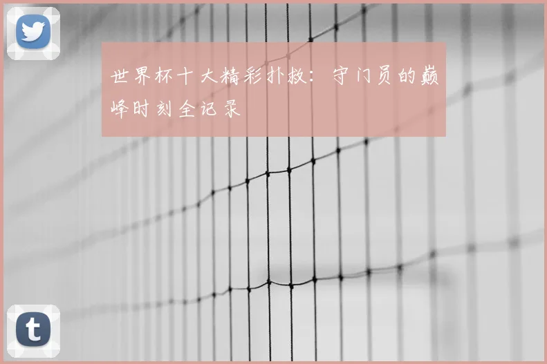 世界杯十大精彩扑救：守门员的巅峰时刻全记录